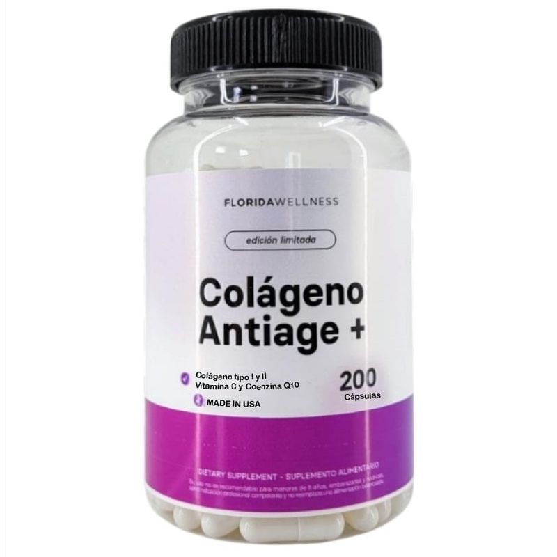 NATURAL FARM - Antiage : Colageno Tipo I y II + Coenzima Q10 + Vit C Nf 200 Capsulas