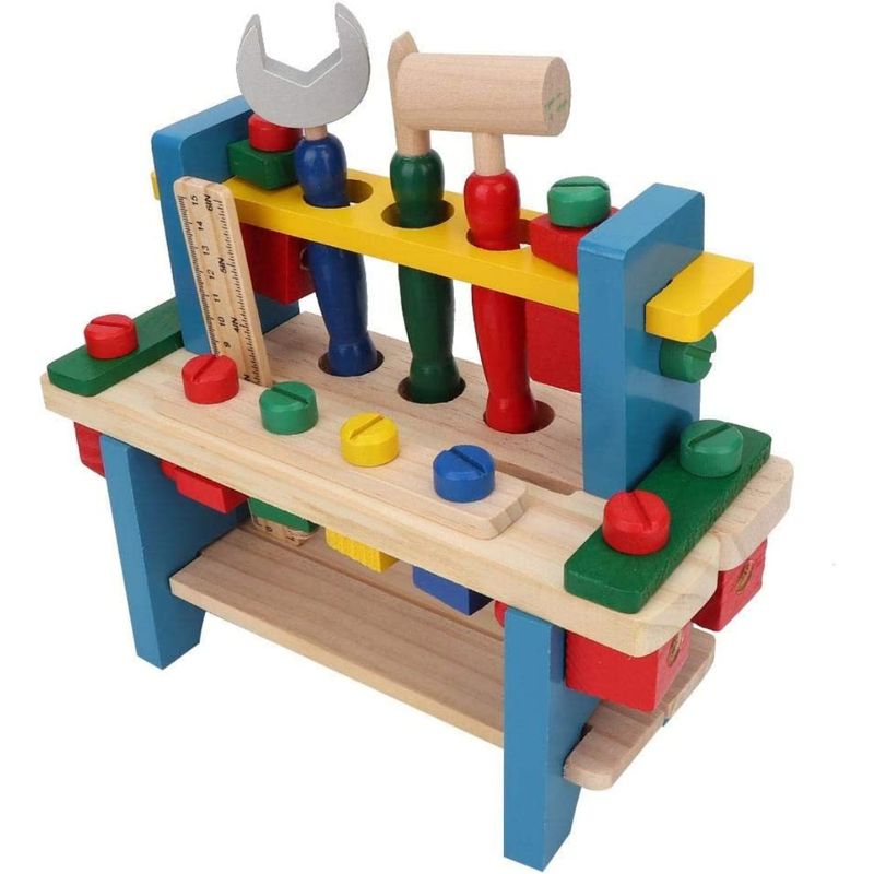 GENERICO - Juguete Didáctico Montessori Madera Herramientas Banco Niños