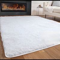 Alfombra Peludas Tipo Shaggy 180Cm X 200Cm Blanco