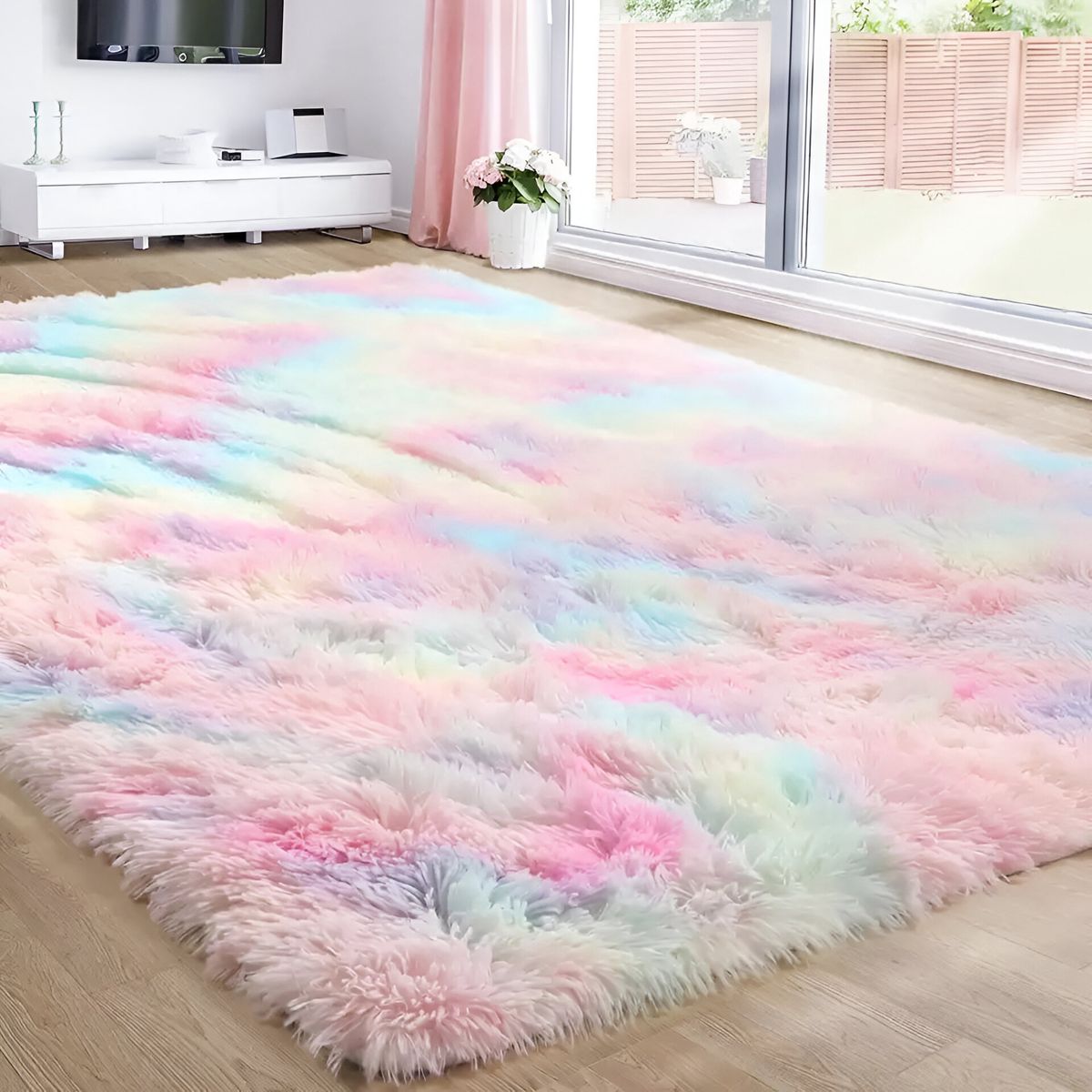 Alfombra Peludas Tipo Shaggy 180Cm X 200Cm Multicolor, marca GENERICO - Foto Principal