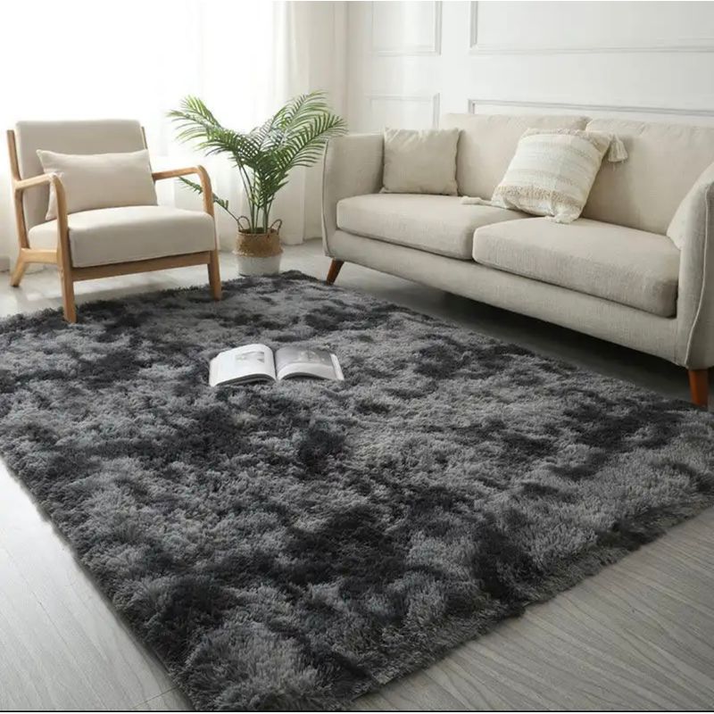 GENERICO - Alfombra Peludas Tipo Shaggy 240Cm X 200Cm Negra Jaspedo