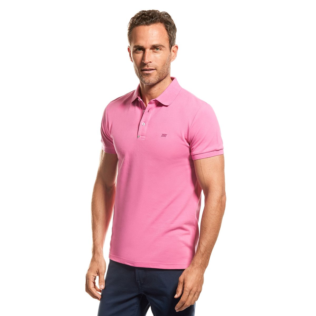 NEW MAN - Polera Polo Pique Rosado New Man