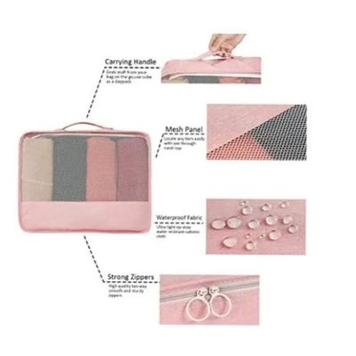 Imagen 2 del producto Set 7 Organizadores De Equipaje De Viaje Bolsa Ropa Interior-rosa