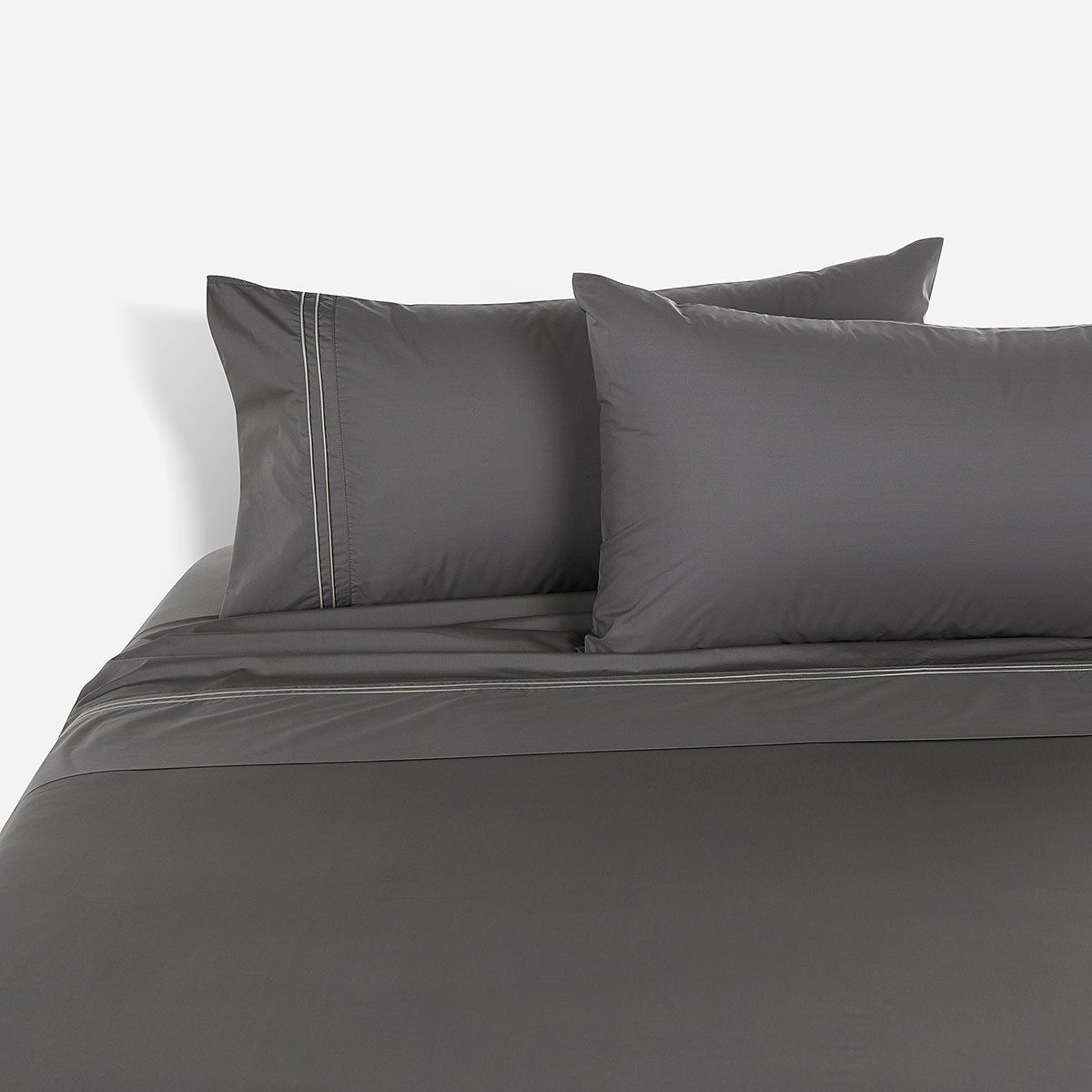 ROSEN - Sábana Rosen 300 Hilos Algodón Lisa Vivo Marengo King