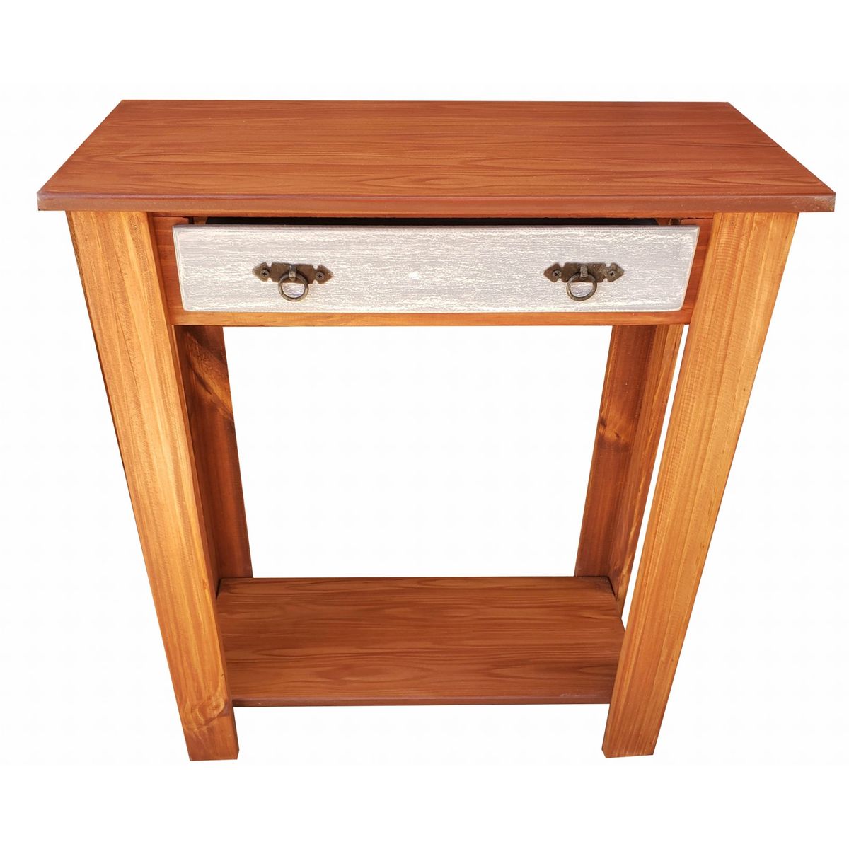 MARFELD MUEBLES - Mesa de arrimo con una division cajon bicolor