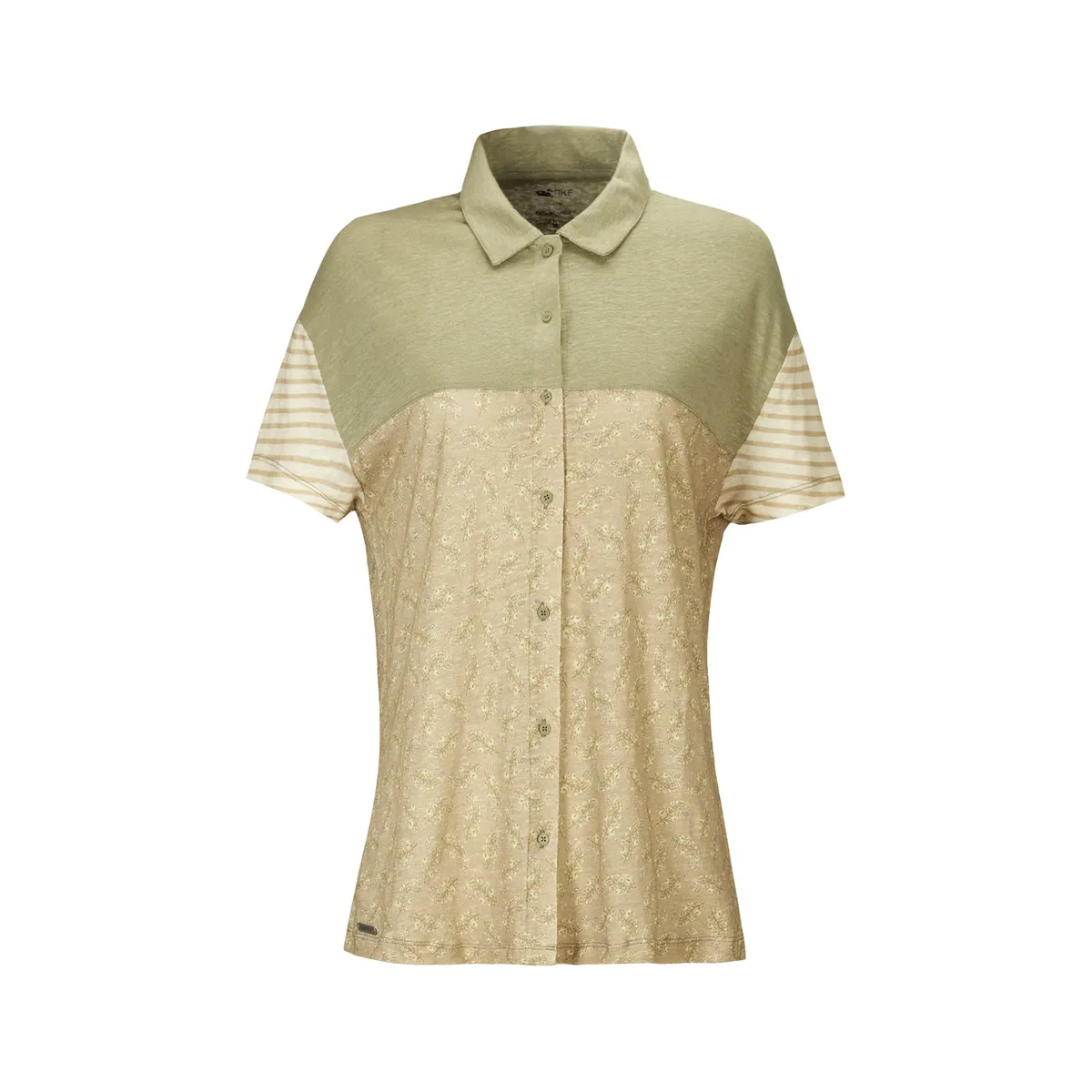 ROCKFORD - Polera Lino Orgánico Mujer Tampa Verde ROCKFORD