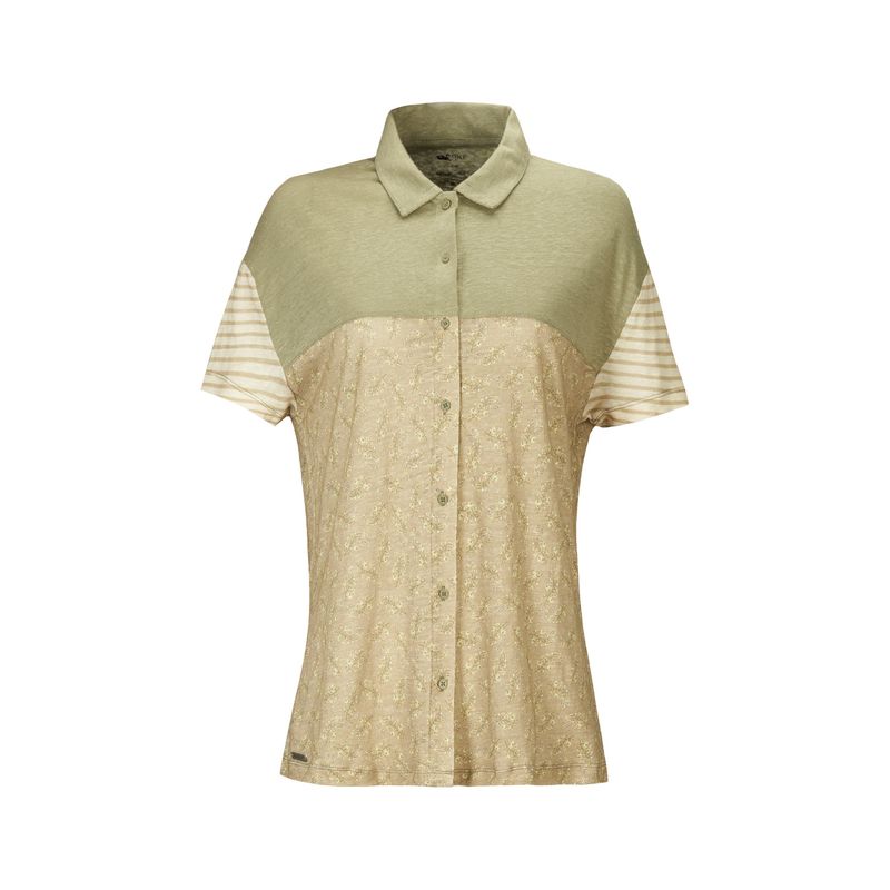 ROCKFORD - Polera Lino Orgánico Mujer Tampa Verde ROCKFORD