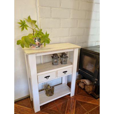 Imagen 2 del producto Mesa de arrimo blanco dos cajones