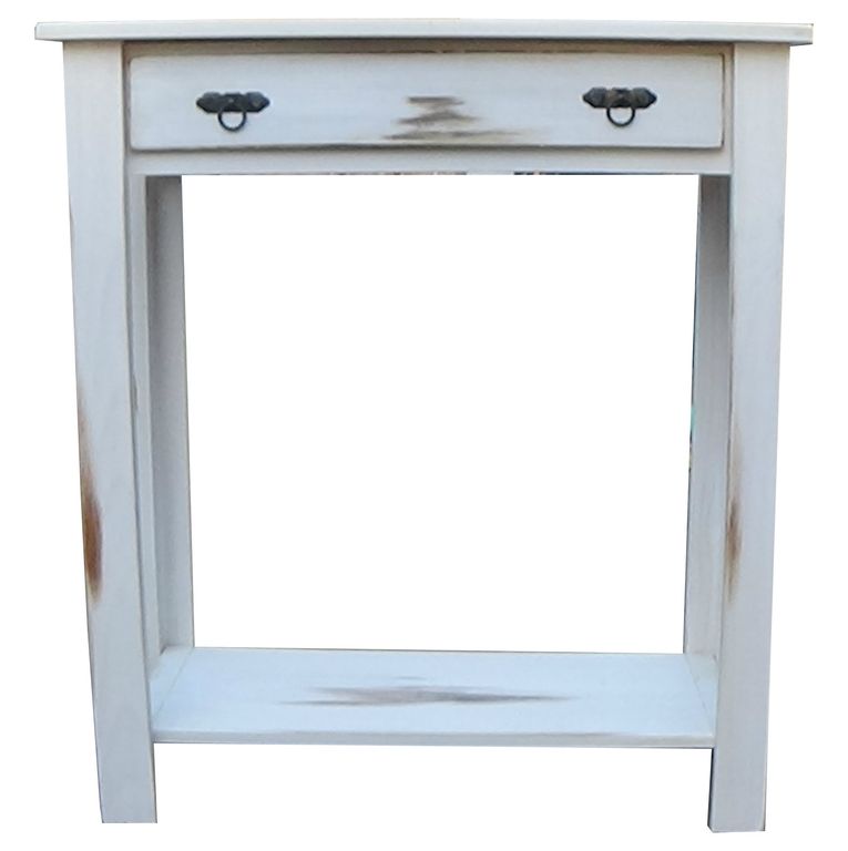 Mesa de arrimo blanco un cajon