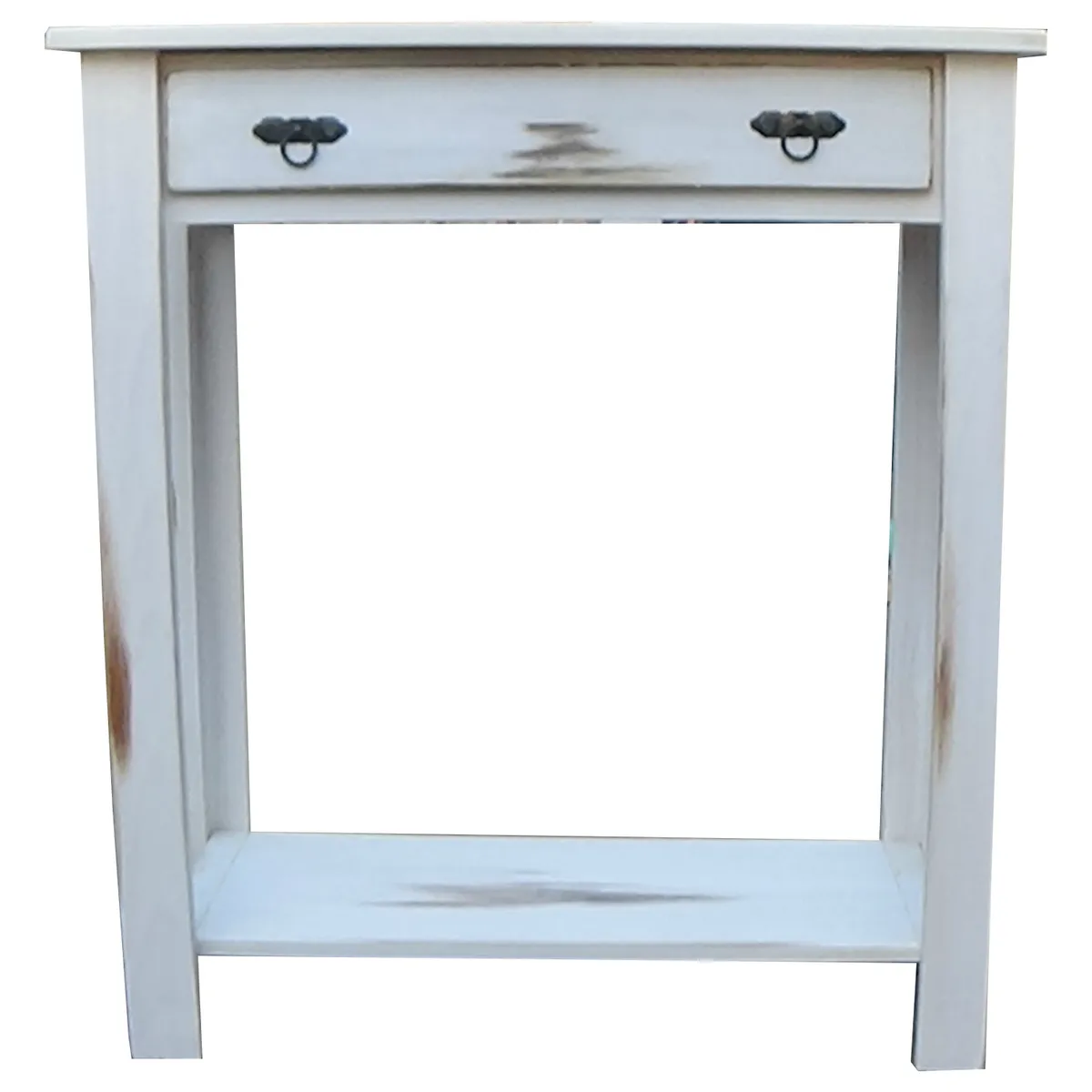 MARFELD MUEBLES - Mesa de arrimo blanco un cajon