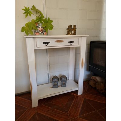 Imagen 2 del producto Mesa de arrimo blanco un cajon