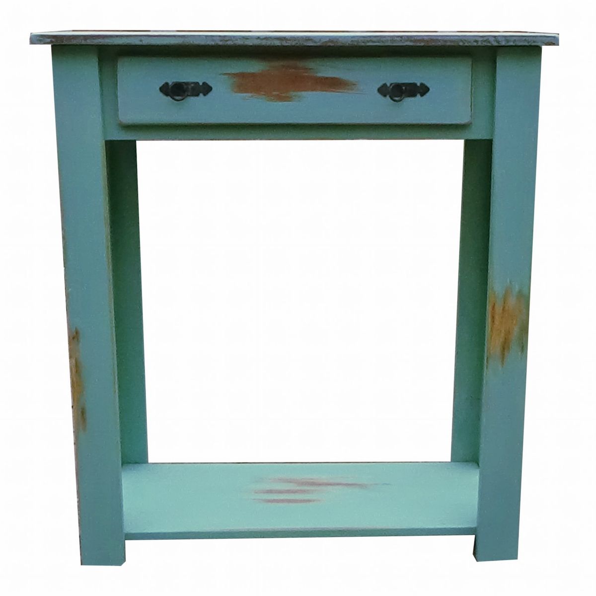 MARFELD MUEBLES - Mesa de arrimo turquesa un cajon