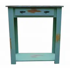 MARFELD MUEBLES - Mesa de arrimo turquesa un cajon