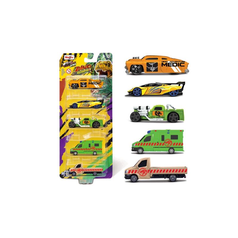 MAISTO - Pack 5 Autos Dino Adventure Maisto Fresh Metal 100