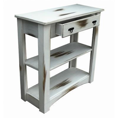 Imagen 2 del producto Mesa de arrimo blanco dos divisiones decapado