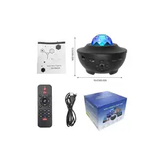 GENERICO - Pack de 2 Proyector De Galaxia Estrellas Led Y Sonido Bluetooth