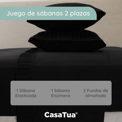 Imagen 2 del producto Sabanas Hotel Ultra Suave - Negro - 2 plazas