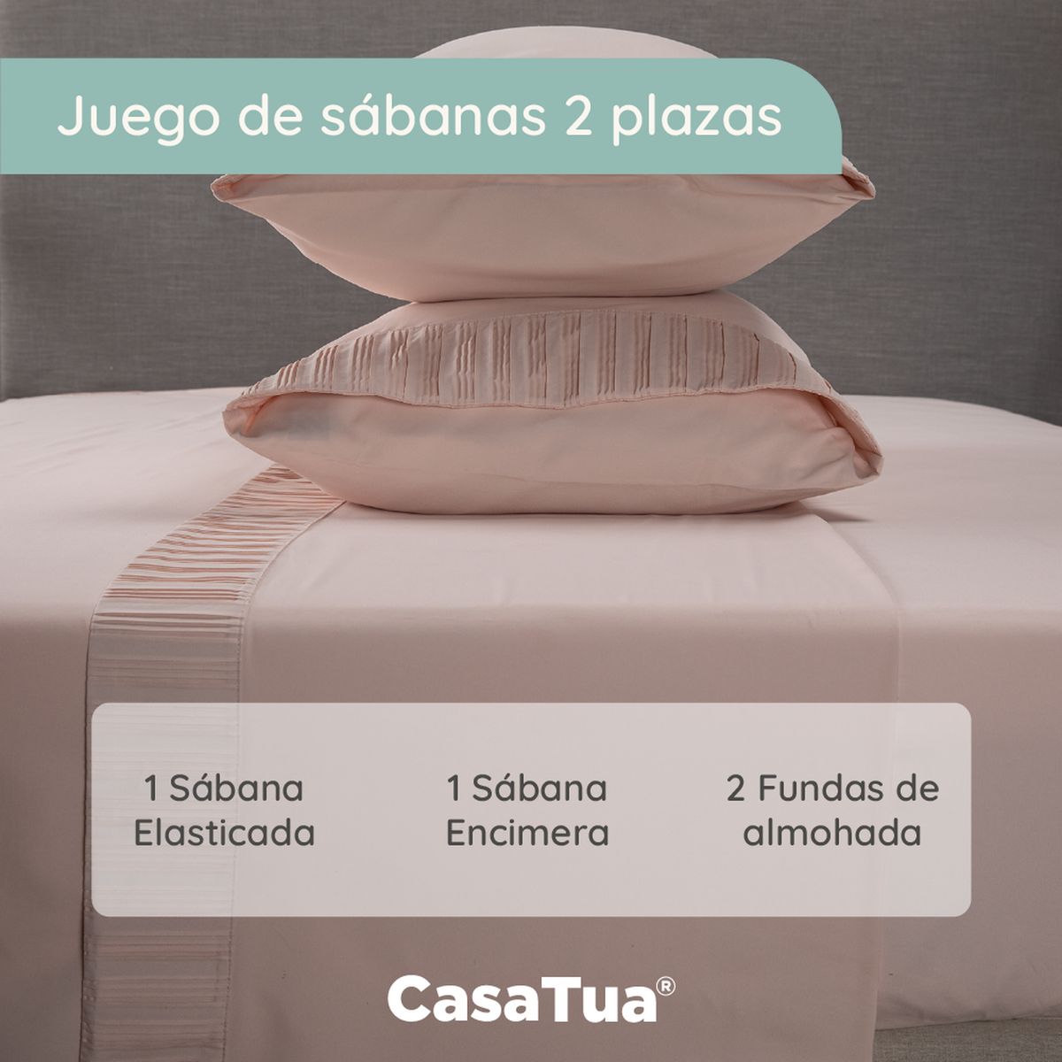 CASATUA - Sabanas Hotel Casatua Ultra Suave - Rosa - 2 plazas