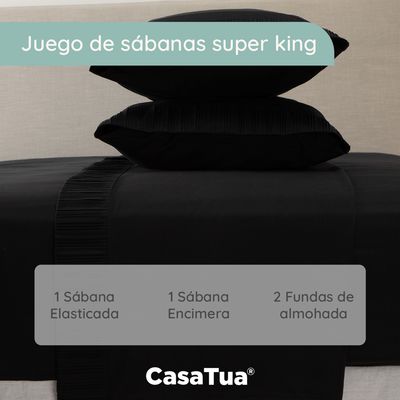 Imagen 2 del producto Sabanas Hotel Ultra Suave - Negro - super king