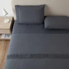 CASATUA - Sabanas Hotel Ultra Suave - Gris oscuro - super king