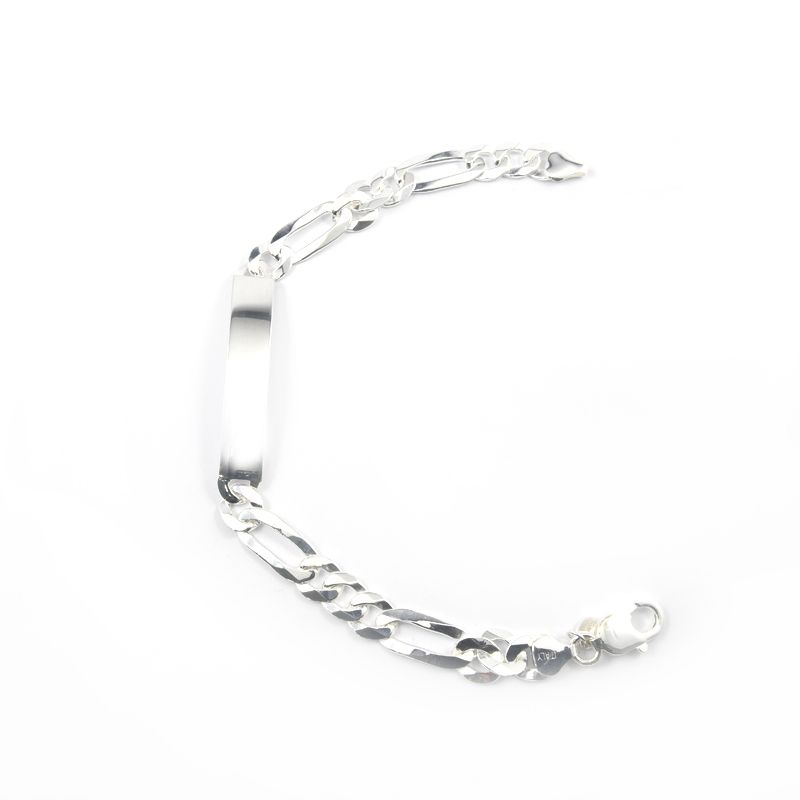 ROSETT - Pulsera Fígaro 3x1 con Placa Ley 925