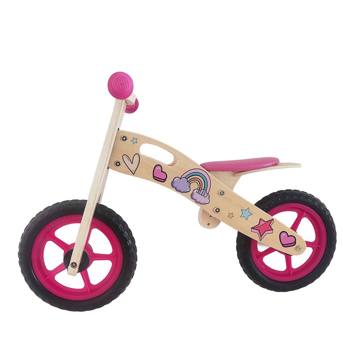 BEBESIT - Bicicleta De Equilibrio Aprendizaje Madera Rosado