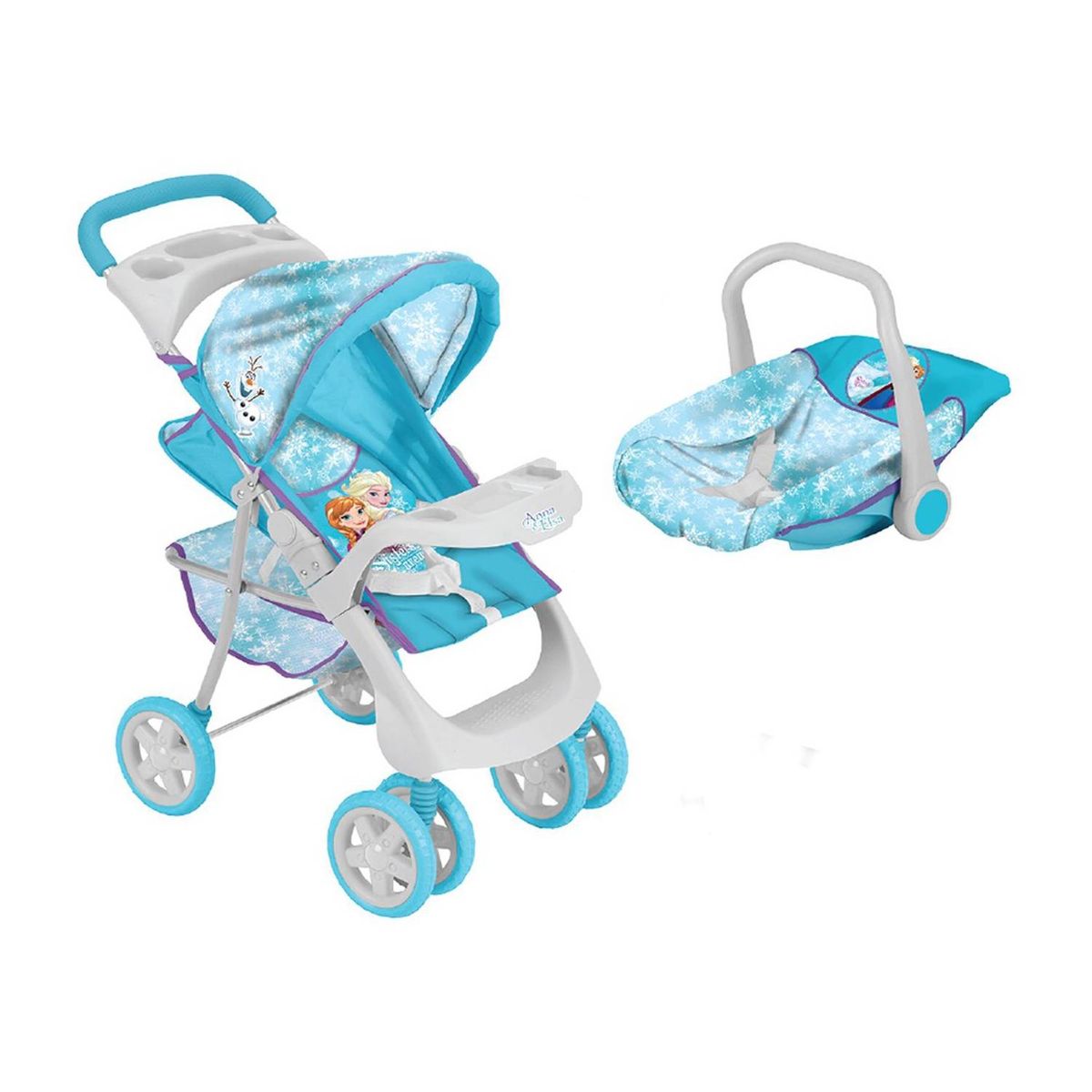 DISNEY - Coche Muñeca con Cuna Unicornio