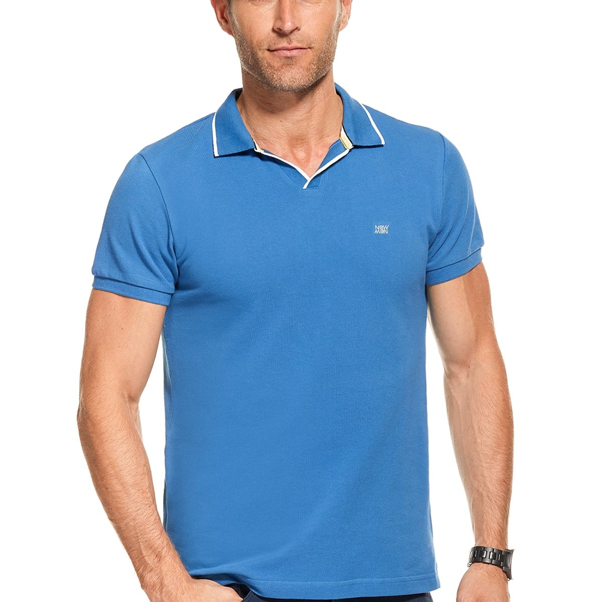 NEW MAN - Polera Polo Gregorio Azul New Man