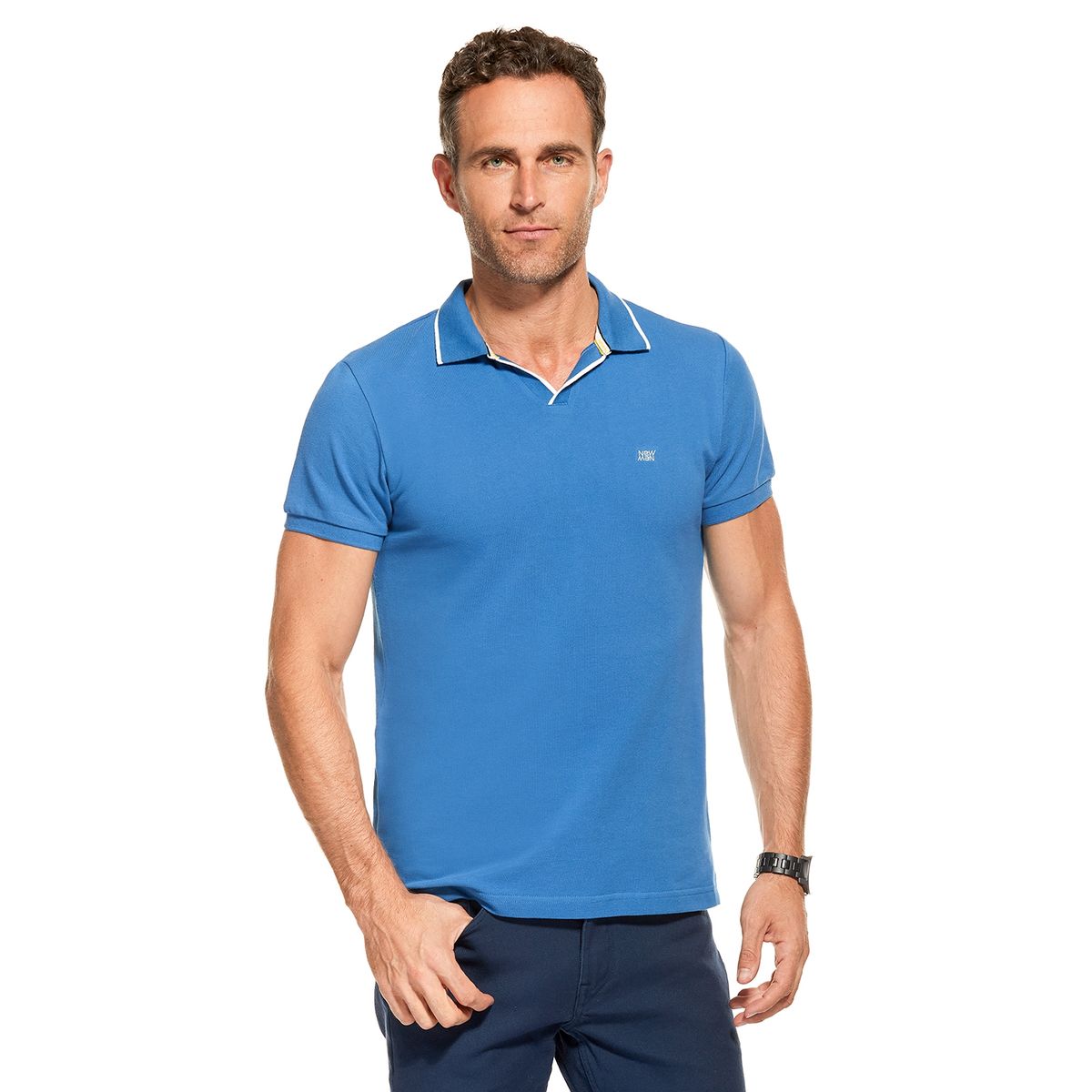 NEW MAN - Polera Polo Gregorio Azul New Man