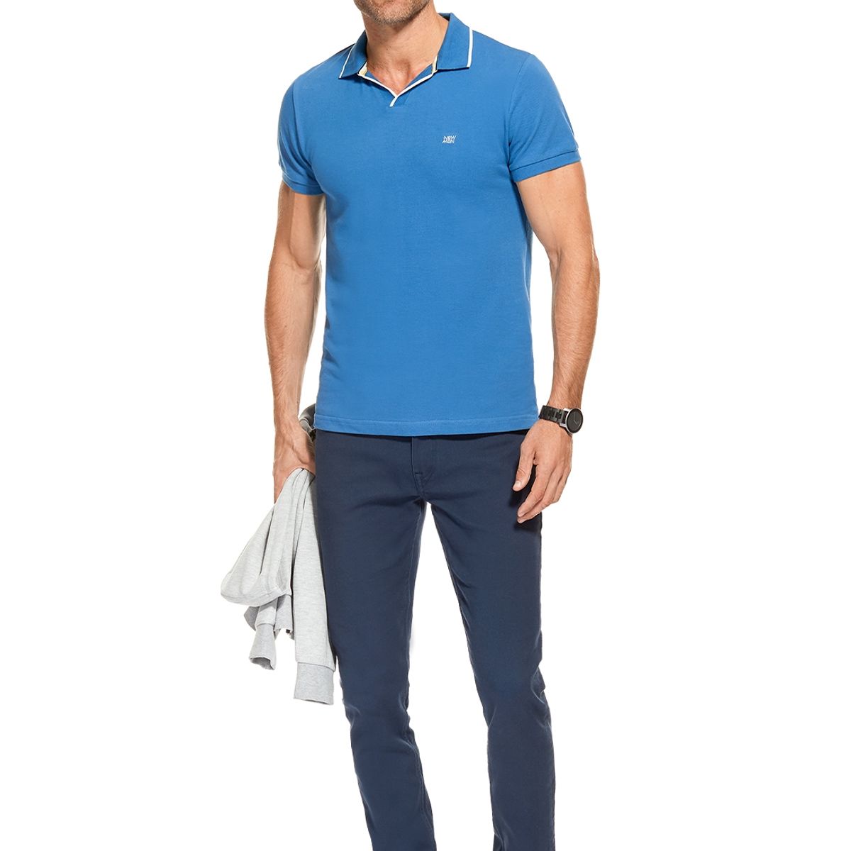NEW MAN - Polera Polo Gregorio Azul New Man