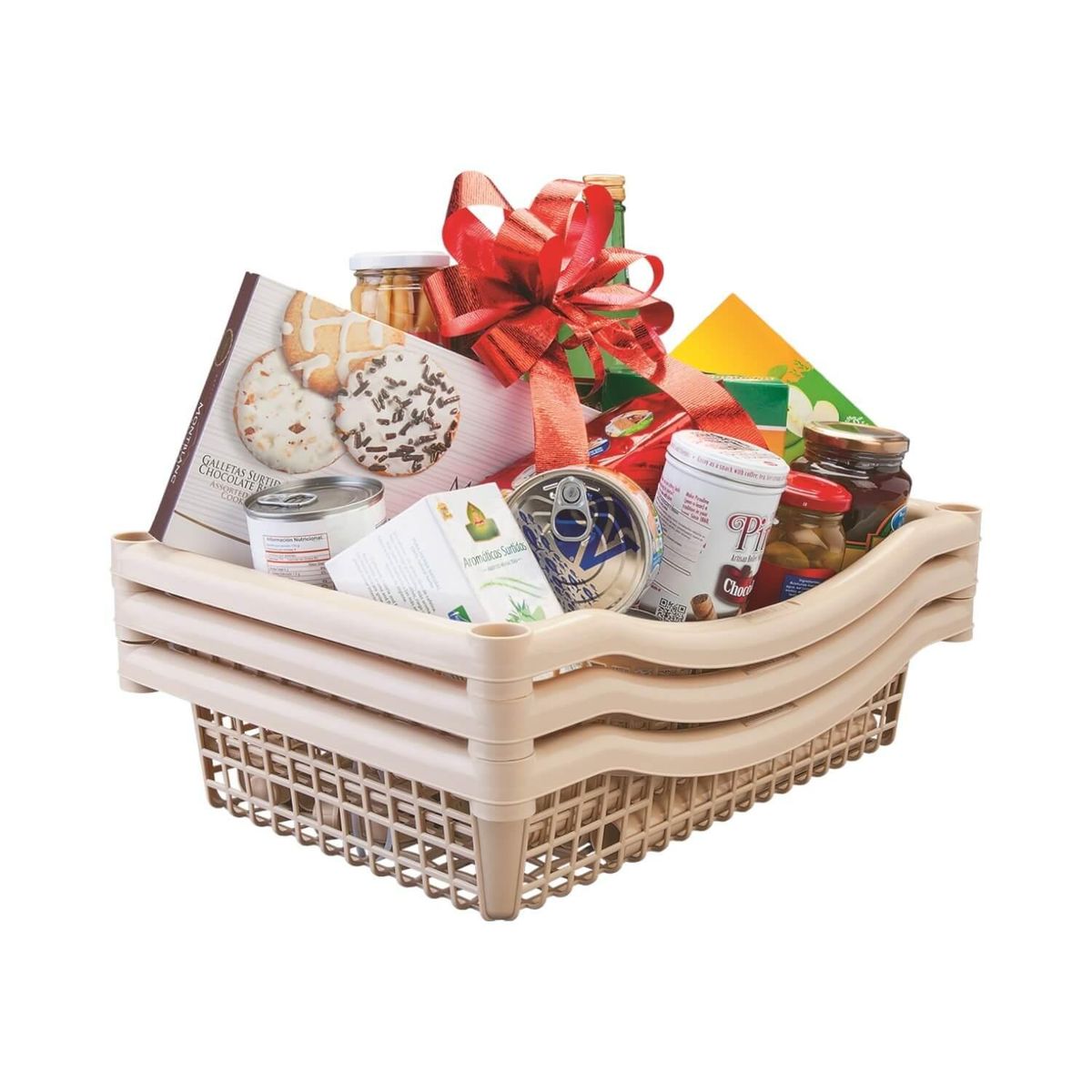 RIMAX - Carro verdulero plastico Taupe 3 canastos 45x31x72 cm Rimax