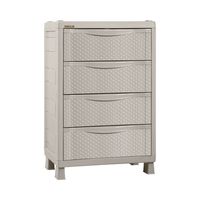 Cajonera De 4 Niveles Rattan Taupe 65x45x101 Cms