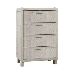 RIMAX - Cajonera De 4 Niveles Rattan Taupe 65x45x101 Cms
