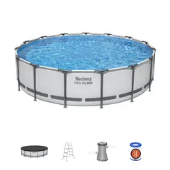 BESTWAY - Piscina Redonda Steel ProMax Filtro+Acces 4,57X1.07M