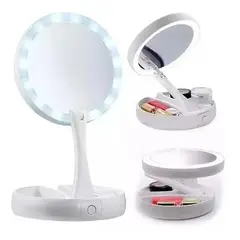 GENERICO - Espejo Con Luz Led Para Maquillaje Plegable Aumento X10 262016/228048