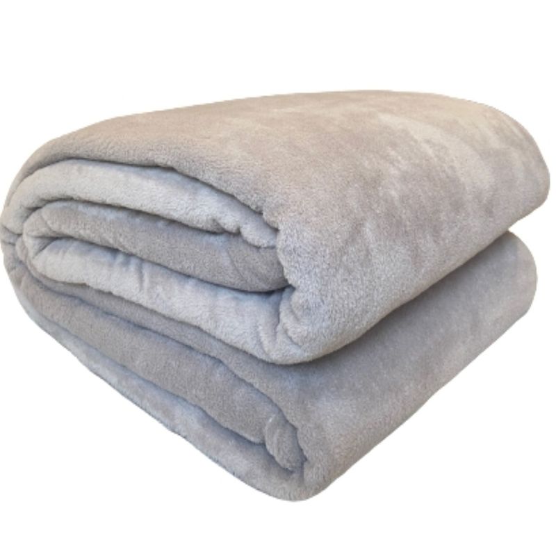 GENERICO - FRAZADA FLANNEL MANTA SUAVE 1,5 PLAZA VISON