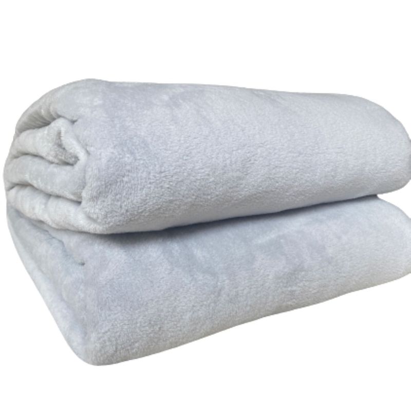 GENERICO - FRAZADA FLANNEL MANTA SUAVE 2 PLAZAS GRIS