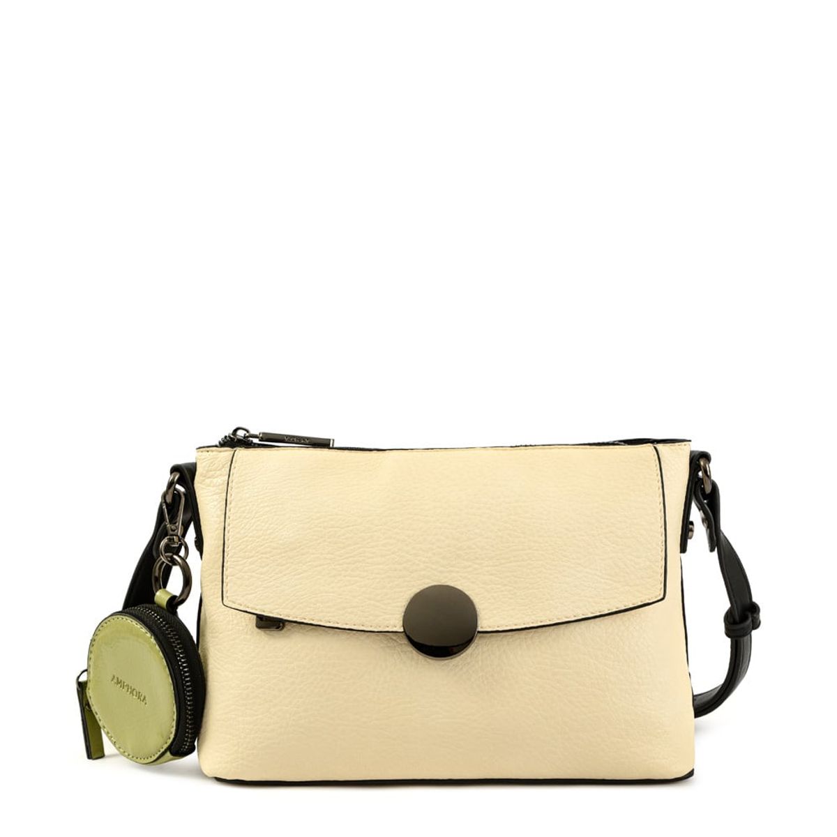 AMPHORA - Cartera Bandolera Mediana Bremen Blanco Crudo