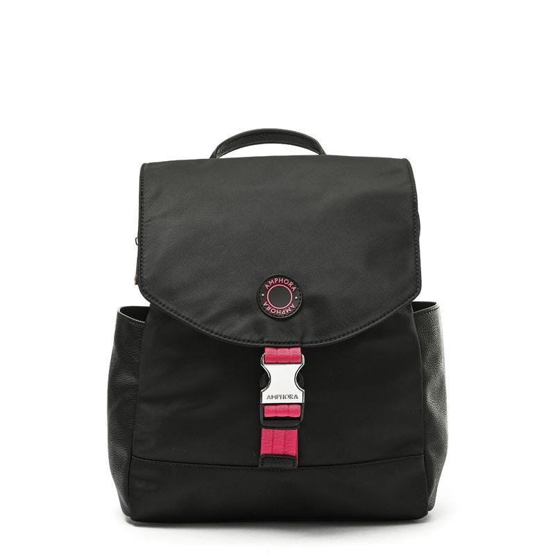 AMPHORA - Elfe mochila con tapa pequeña negro