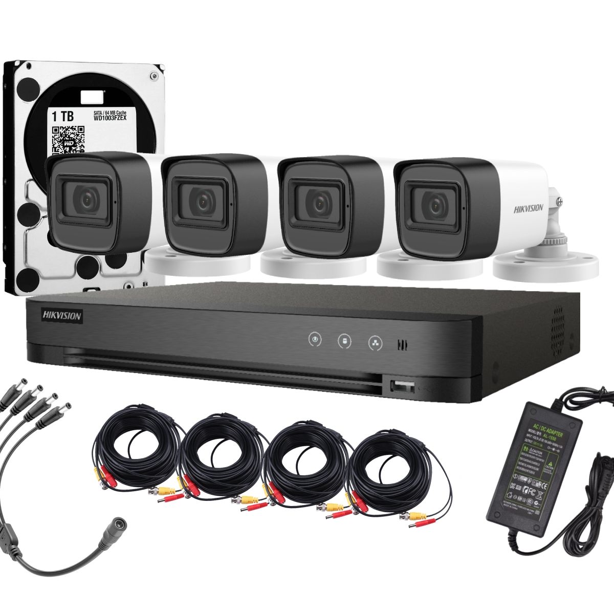 HIKVISION - Kit 4 Cámaras Hikvision 1080p Lite 4 Bala Exterior