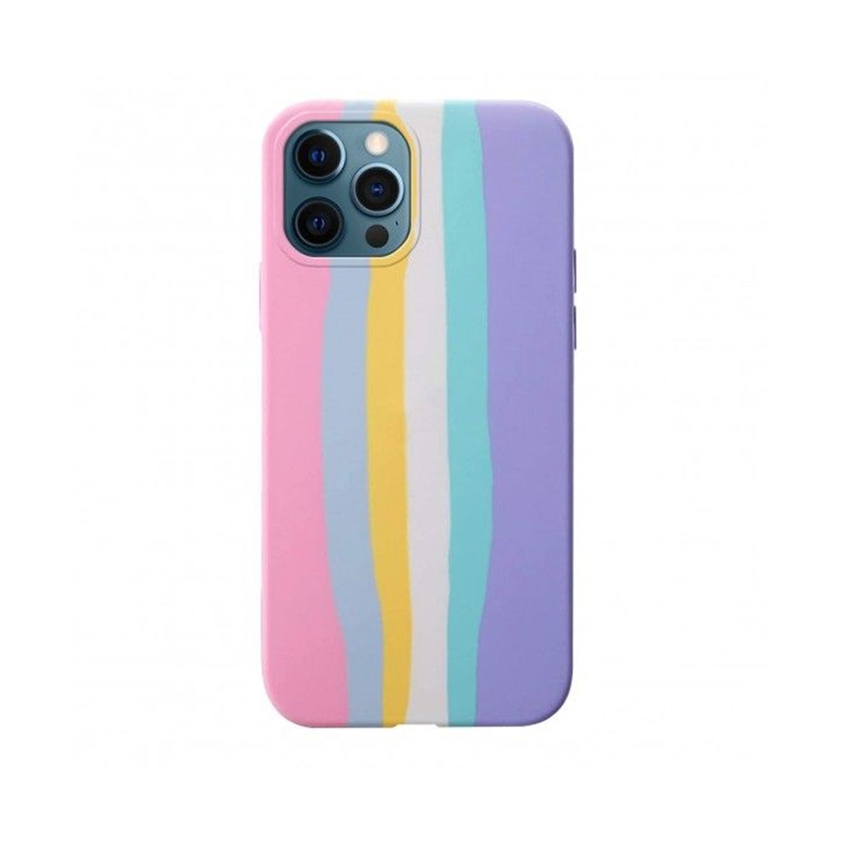 GENERICO - Carcasa Silicona iPhone 14 Pro Max Arcoiris Pastel