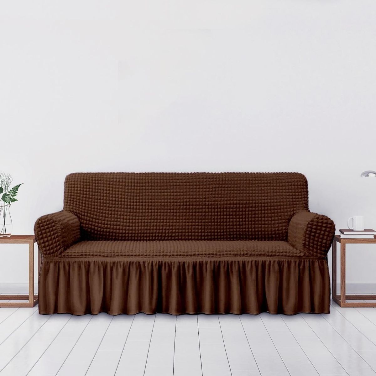 CASATUA - Funda Sofa Elastica Protector Cubre Sillon Turco 3 Cuerpos - Chocolate