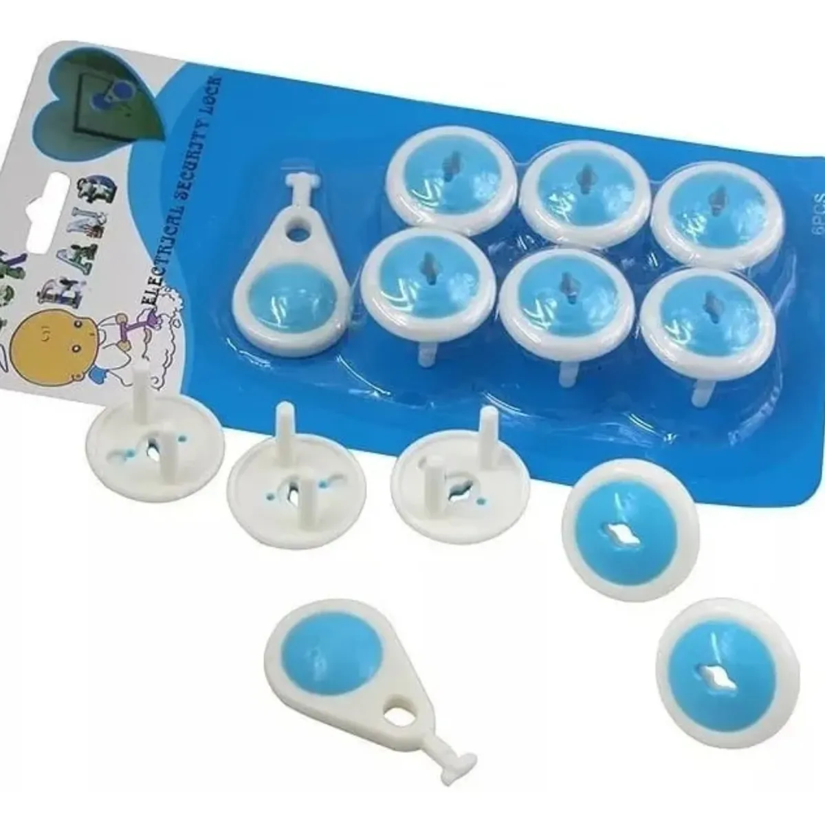 GENERICO - Set 6 Protectores Para Enchufe Toma Corriente Seguridad