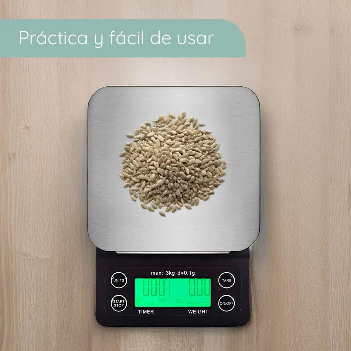 CASATUA - Balanza Pesa Digital Cocina Precision Medicion De 0,1g A 3kg