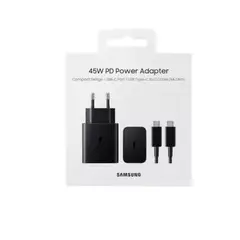 SAMSUNG - Cargador Tipo C 45W con cable Negro