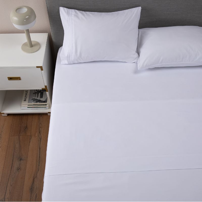 CASATUA - Sabana 1800 Hotel Ultra Suave Funda Bordada - Blanco - king