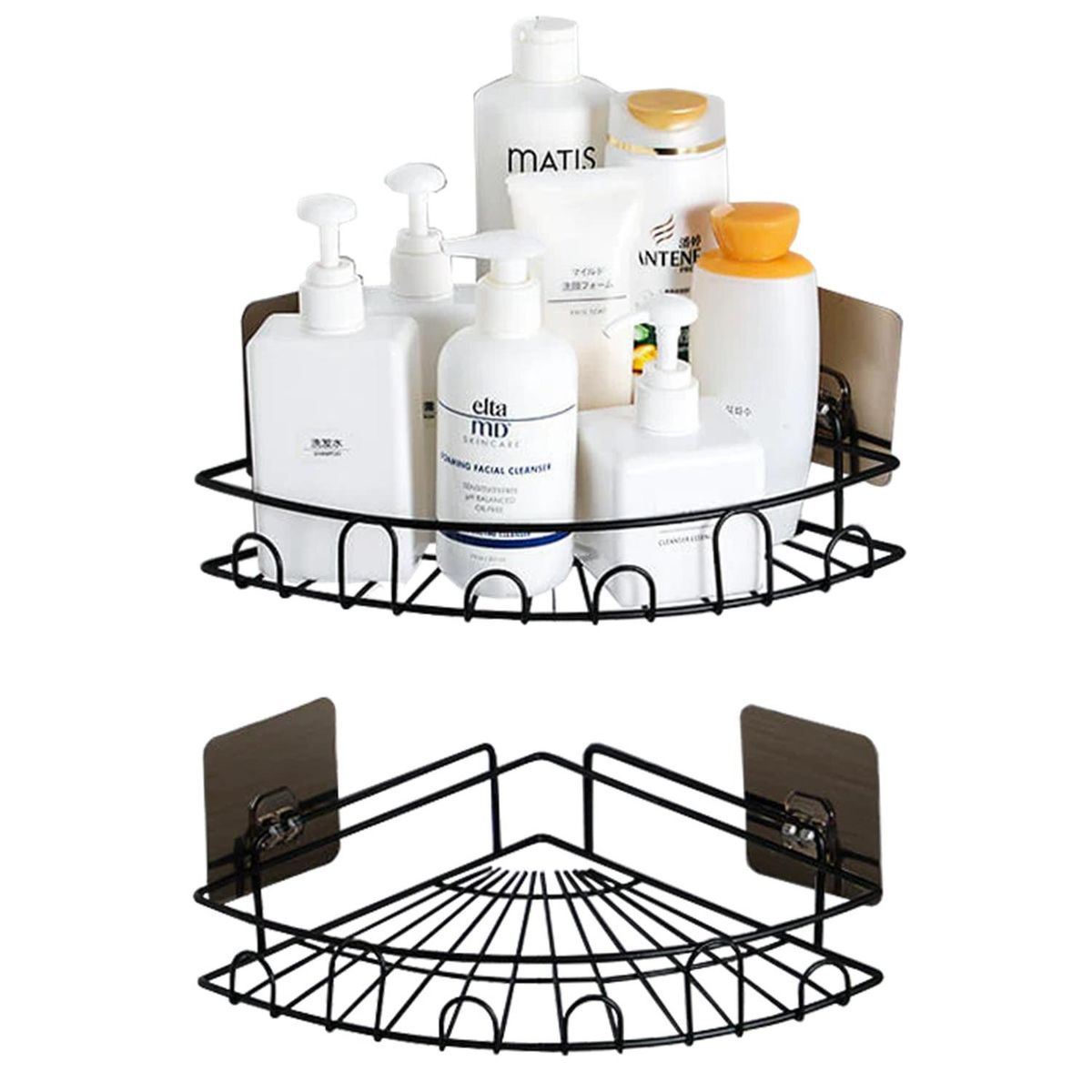 CASATUA - Esquinero Organizador Ducha Baño Adhesivo Set 2 Inoxidable - Gris oscuro…