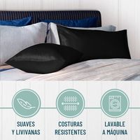 Funda Almohada Satin Seda Set X2 Unids - Negro - 100x50