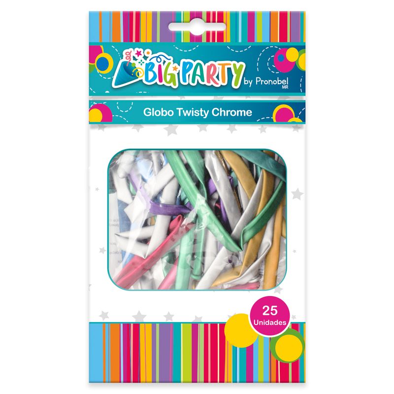 BIG PARTY - Globo Twisty Chrome Color Surtido 25 Un. Big Party