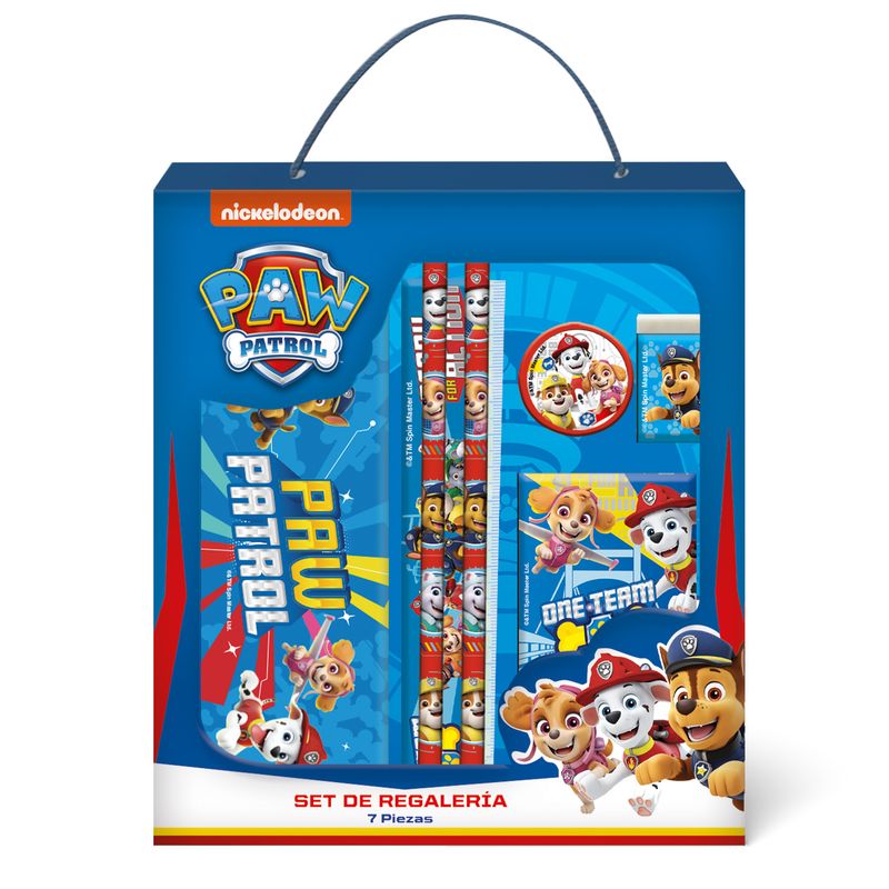 PAW PATROL - Set Escolar Box 7 Piezas en Caja Con Asa Paw Patrol